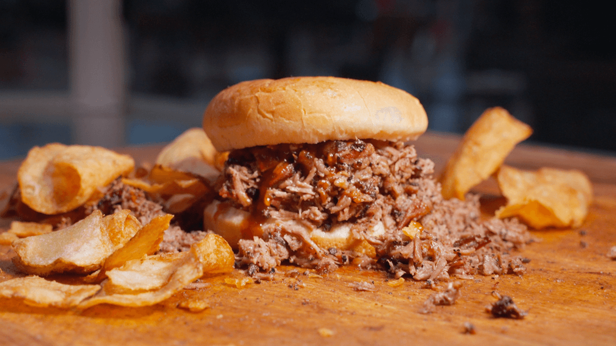 Chopped Brisket Sandwich zoomed in